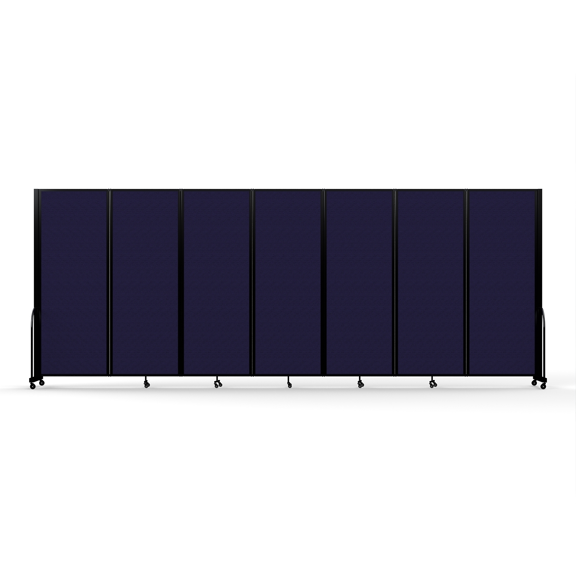 Screenflex Full Motion Divider, 7'6" x 19'7", Black Frame, Navy